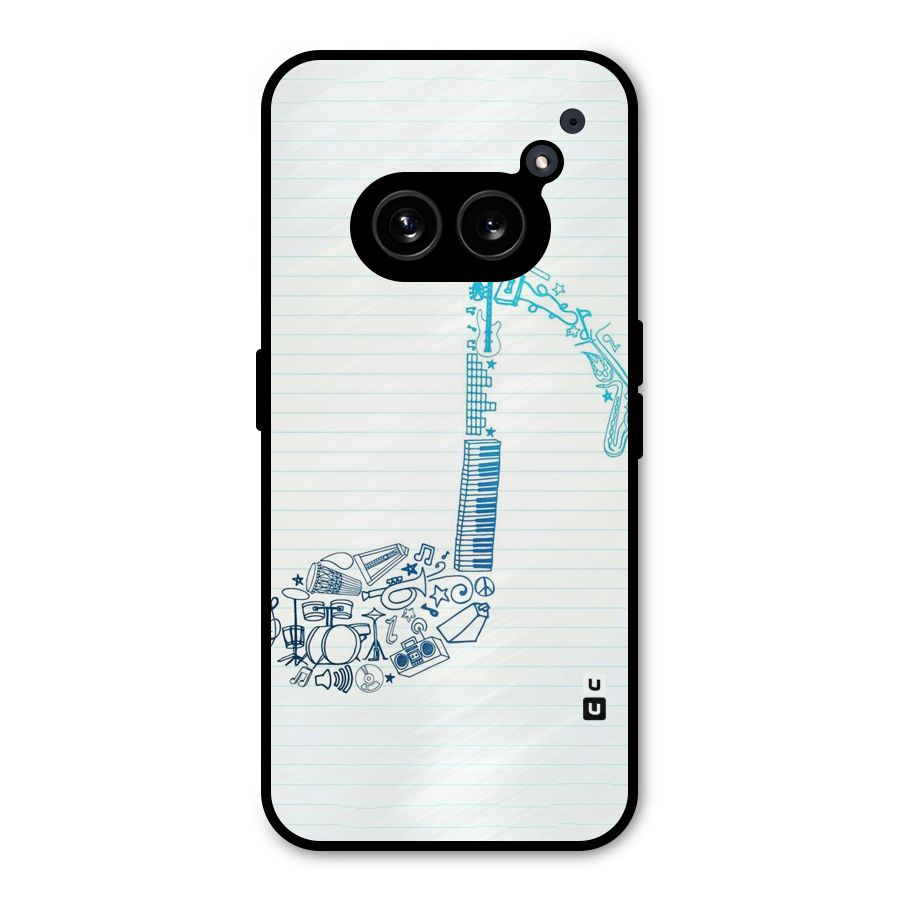 Music Note Design Metal Back Case for Nothing Phone 2a