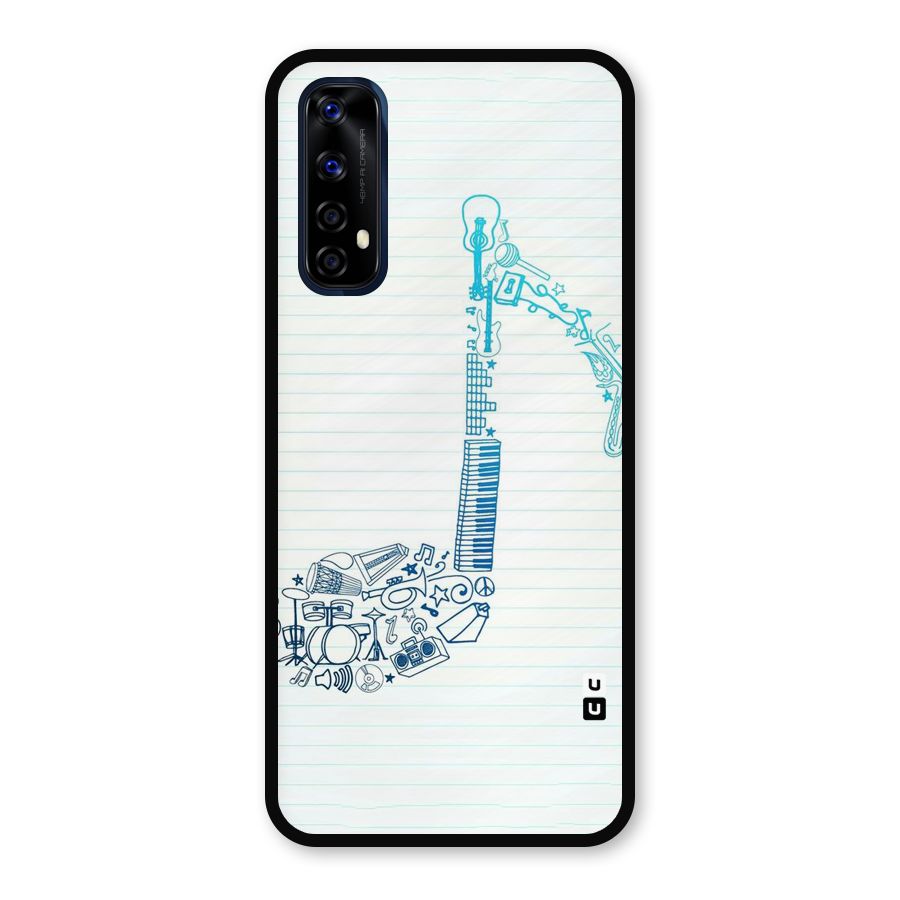 Music Note Design Metal Back Case for Realme Narzo 20 Pro