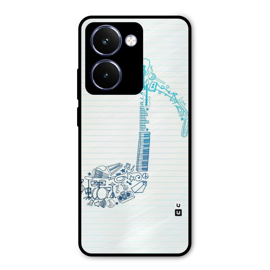 Music Note Design Metal Back Case for Realme P3 Ultra
