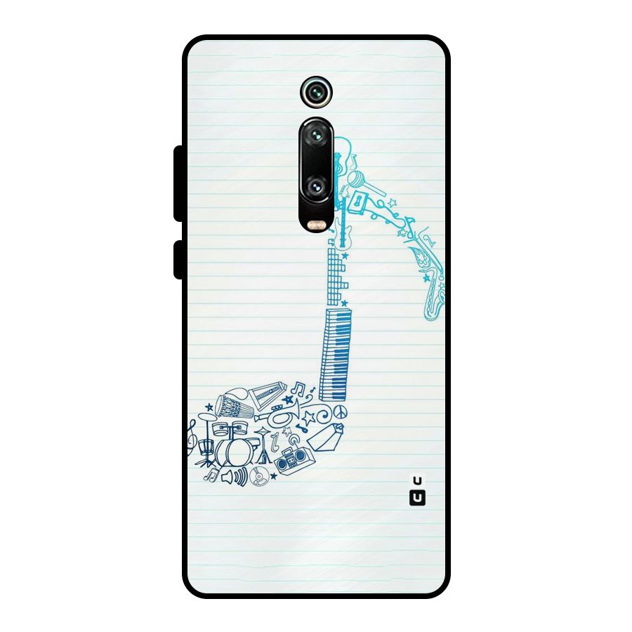 Music Note Design Metal Back Case for Redmi K20 Pro