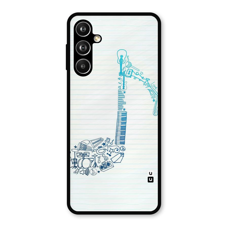 Music Note Design Metal Back Case for Samsung Galaxy M54