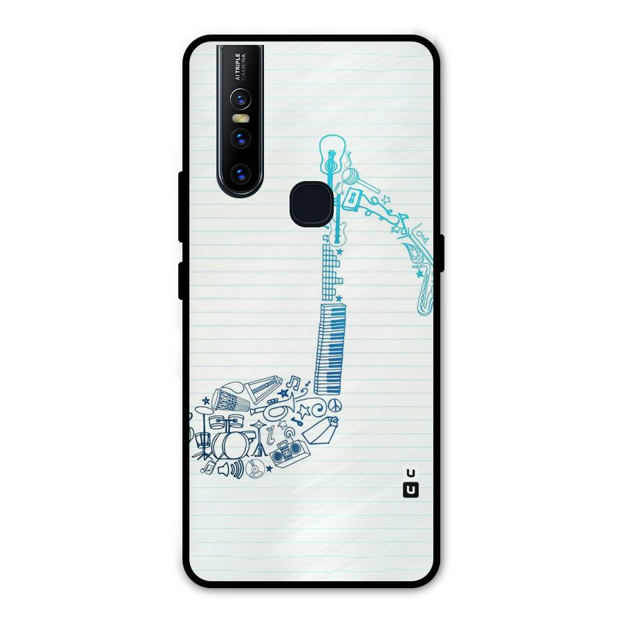 Music Note Design Metal Back Case for Vivo V15