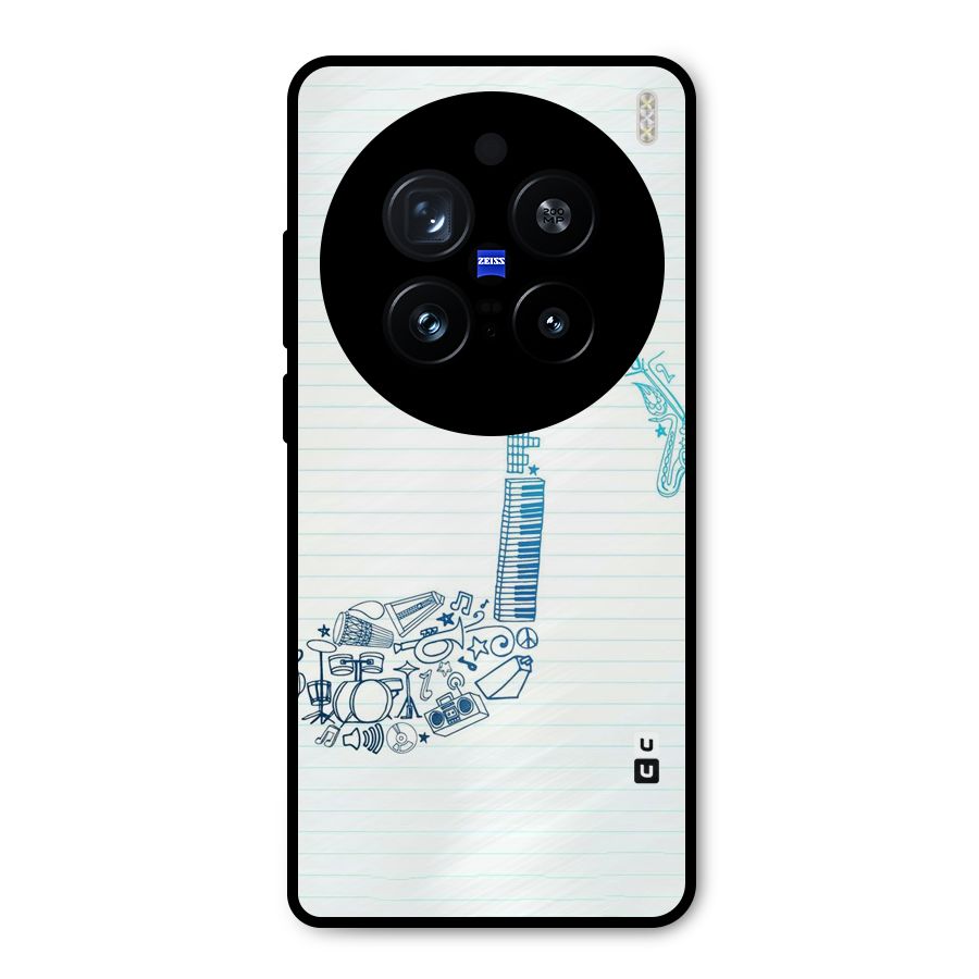 Music Note Design Metal Back Case for Vivo X200 Pro