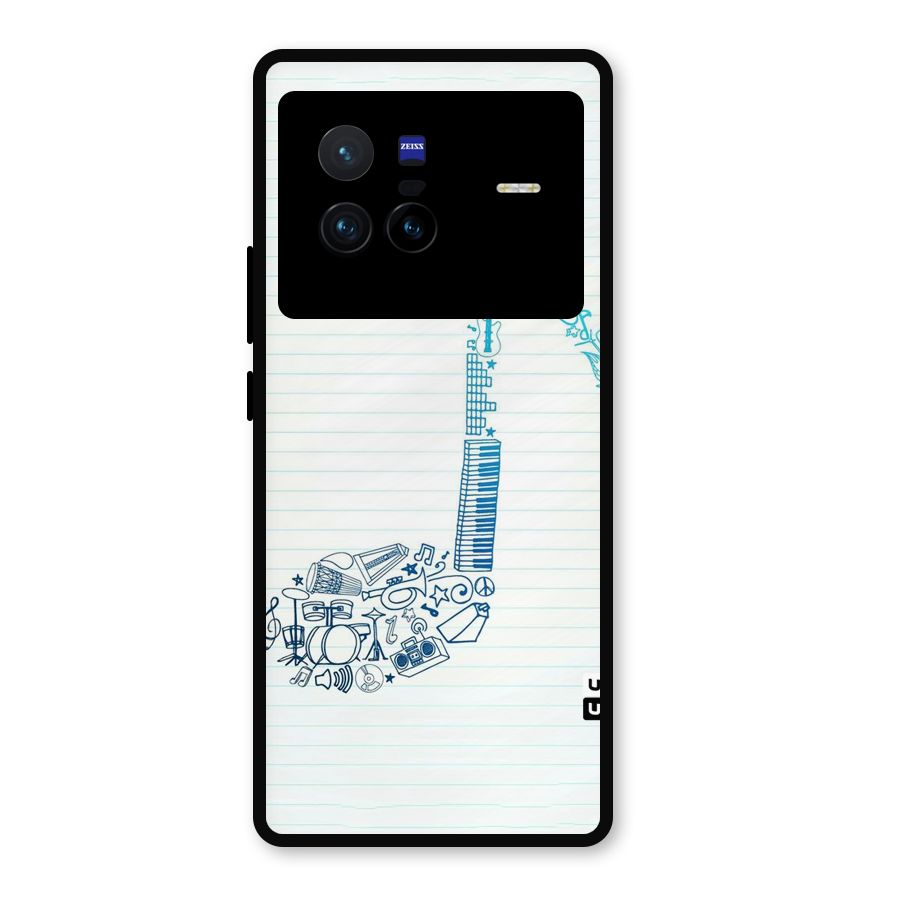Music Note Design Metal Back Case for Vivo X80