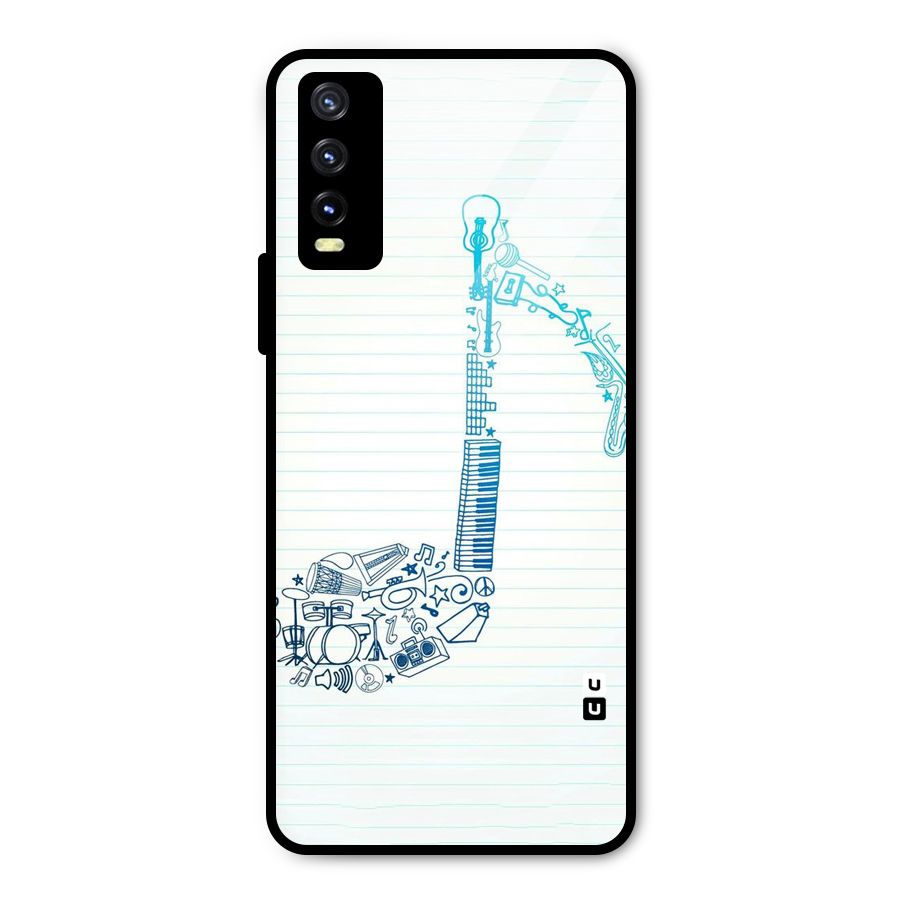 Music Note Design Metal Back Case for Vivo Y20