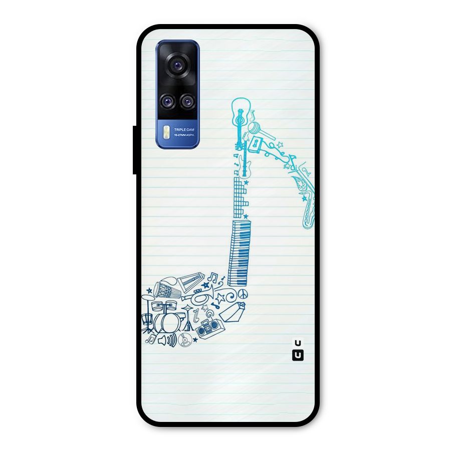 Music Note Design Metal Back Case for Vivo Y31