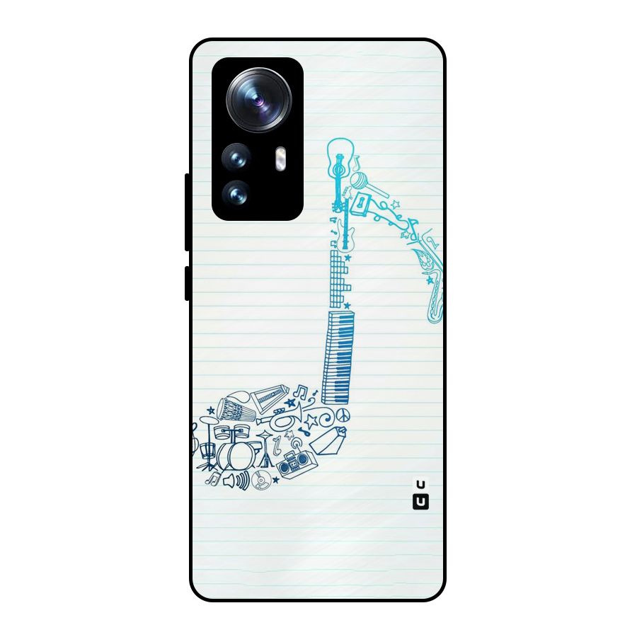 Music Note Design Metal Back Case for Xiaomi 12 Pro