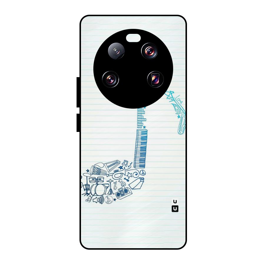 Music Note Design Metal Back Case for Xiaomi 13 Ultra