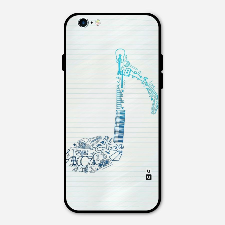 Music Note Design Metal Back Case for iPhone 6 6s