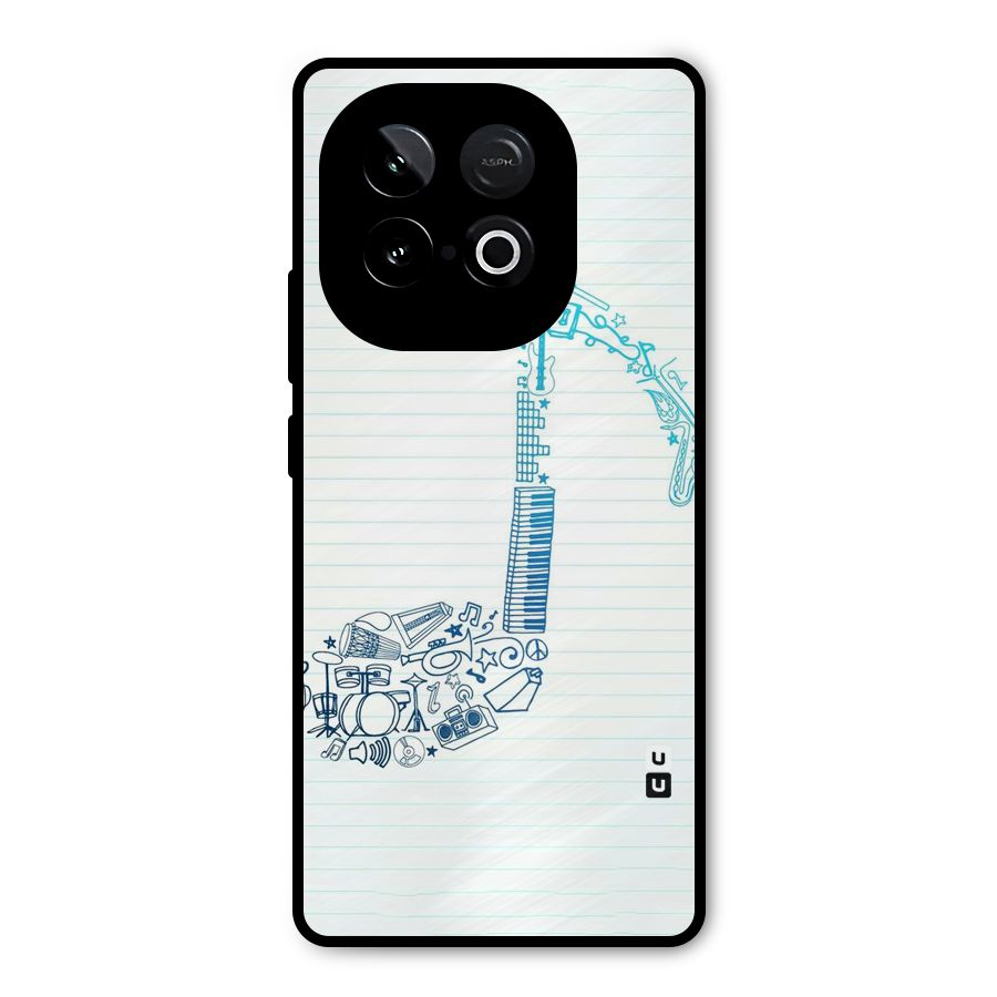 Music Note Design Metal Back Case for iQOO Neo 10