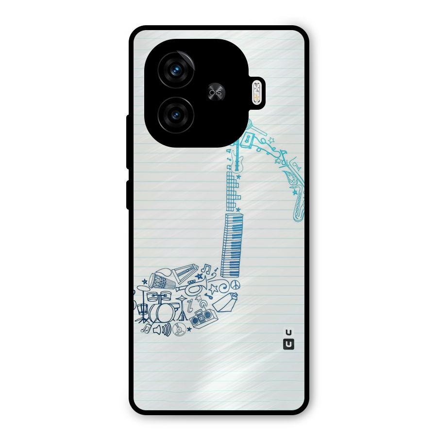 Music Note Design Metal Back Case for iQOO Neo 10R