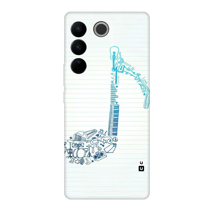 Music Note Design Original Polycarbonate Back Case for Vivo V27
