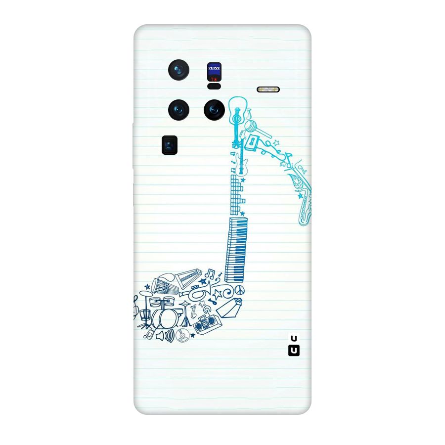 Music Note Design Original Polycarbonate Back Case for Vivo X80