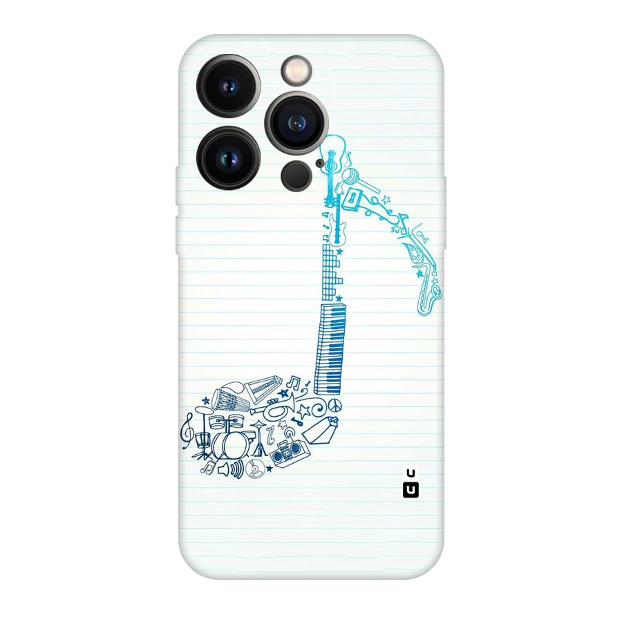 Music Note Design Original Polycarbonate Back Case for iPhone 14 Pro