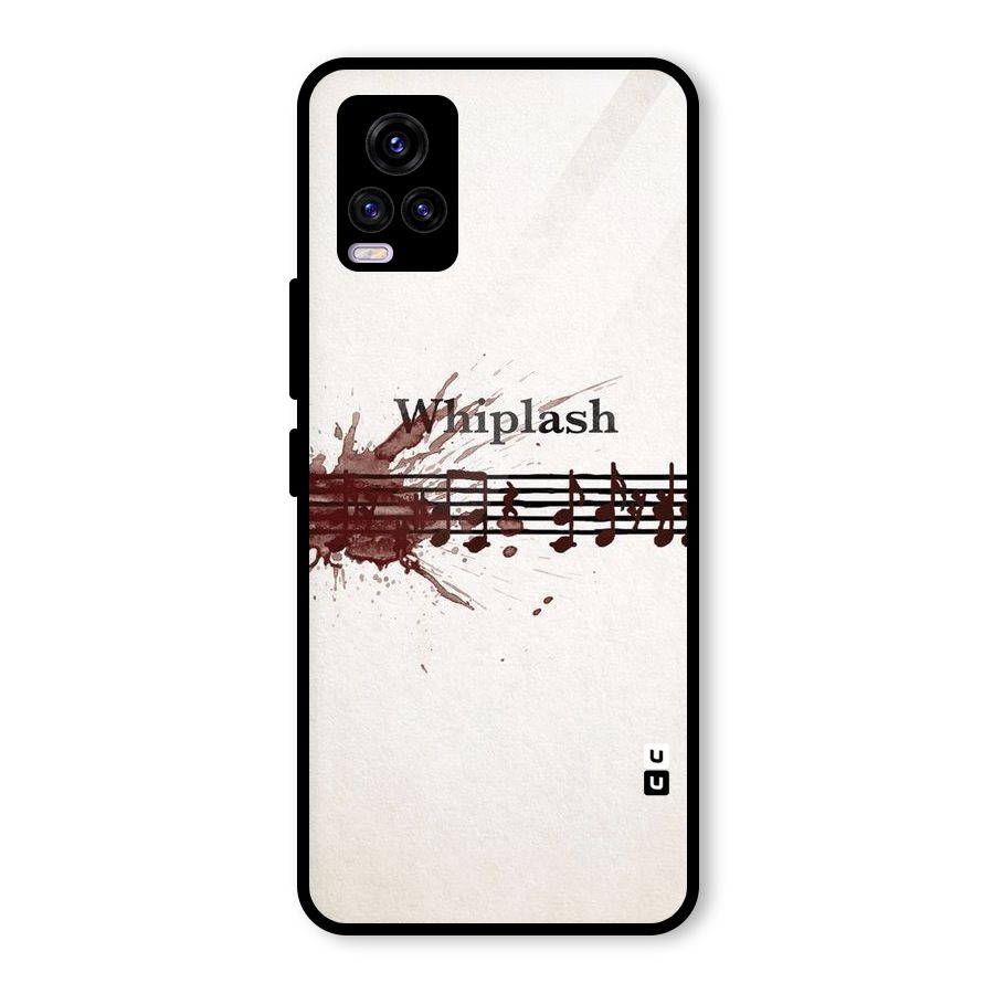 Music Notes Splash Glass Back Case for Vivo V20 2021