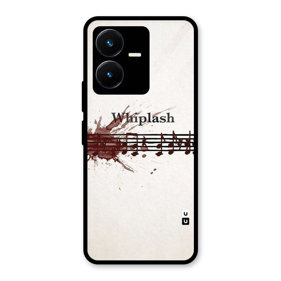 Music Notes Splash Glass Back Case for Vivo Y22s