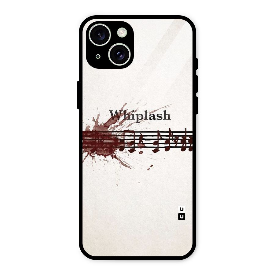 Music Notes Splash Glass Back Case for iPhone 15 Plus