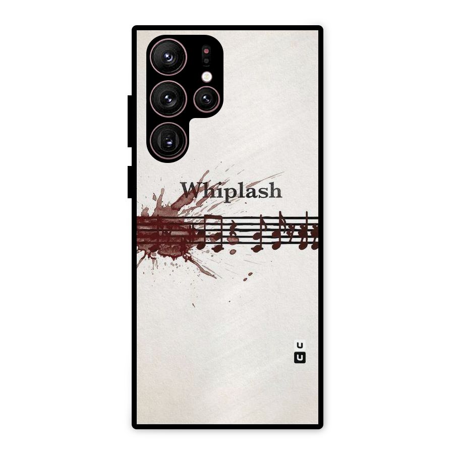 Music Notes Splash Metal Back Case for Galaxy S22 Ultra 5G