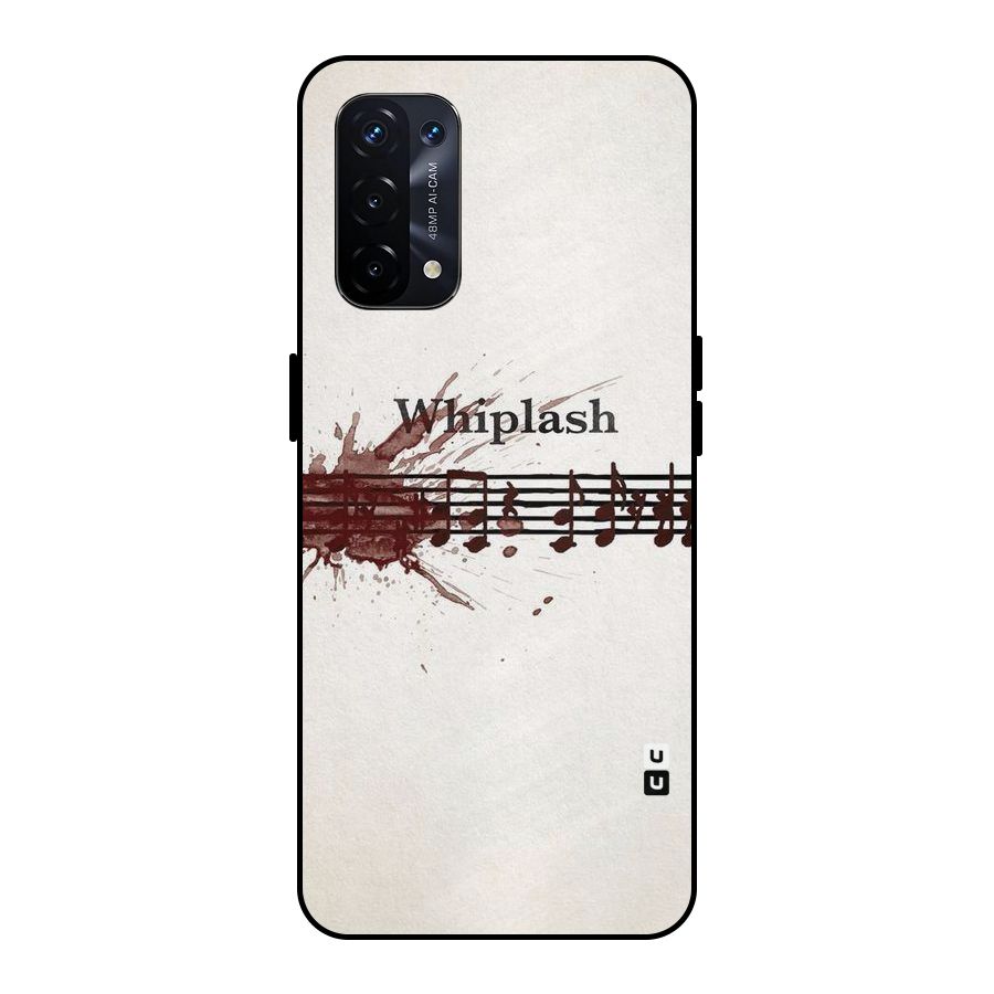 Music Notes Splash Metal Back Case for Oppo A74 5G
