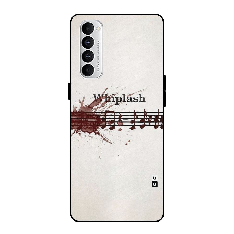 Music Notes Splash Metal Back Case for Oppo Reno4 Pro