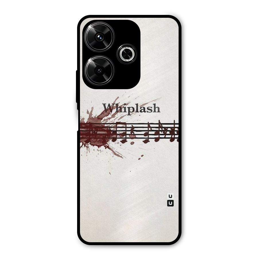 Music Notes Splash Metal Back Case for Poco M6 Plus