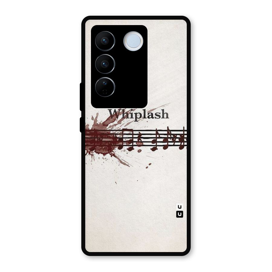 Music Notes Splash Metal Back Case for Vivo V27 Pro