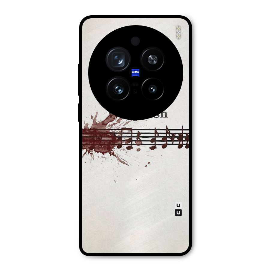 Music Notes Splash Metal Back Case for Vivo X200 Pro
