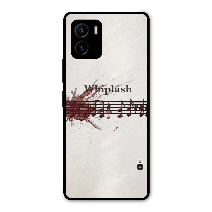 Music Notes Splash Metal Back Case for Vivo Y15s