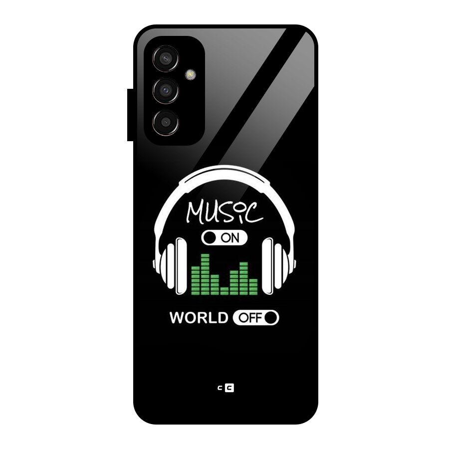 Music On World Off Glass Back Case for Galaxy F13
