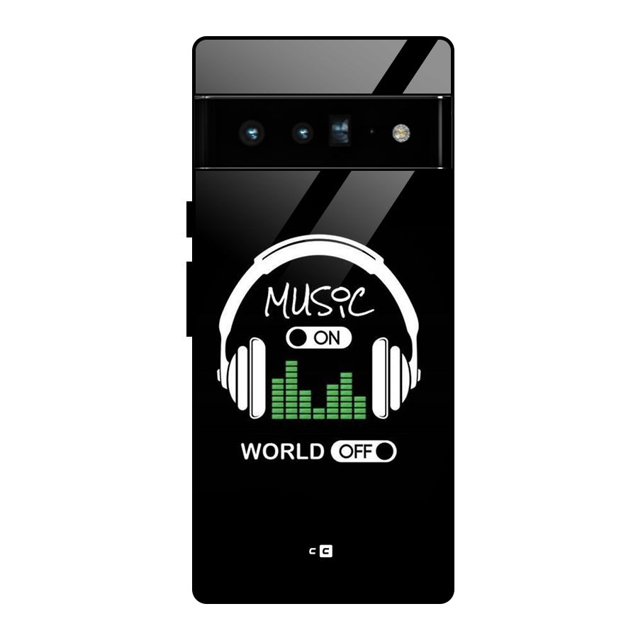 Music On World Off Glass Back Case for Google Pixel 6 Pro