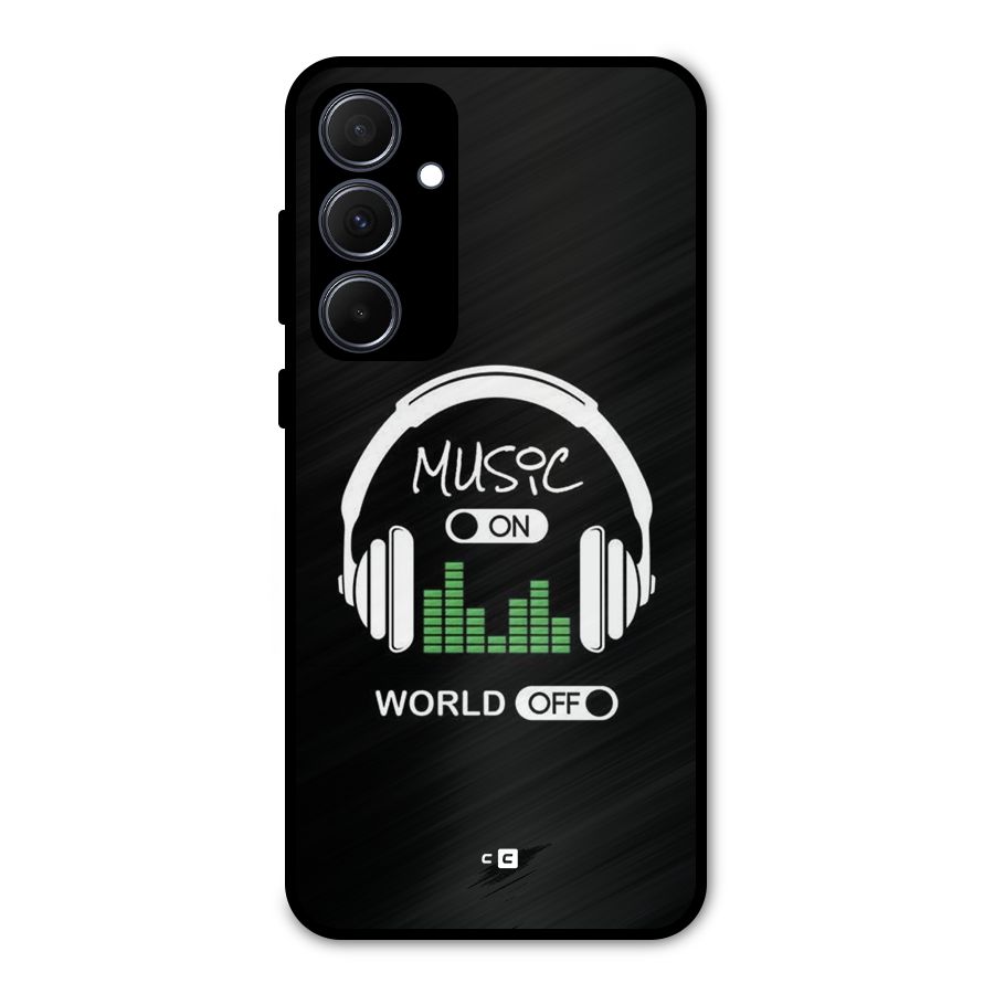 Music On World Off Metal Back Case for Galaxy A35