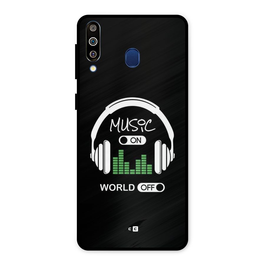 Music On World Off Metal Back Case for Galaxy M30
