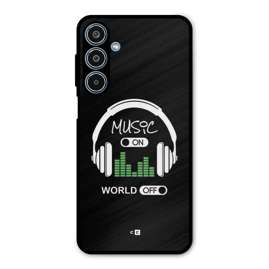Music On World Off Metal Back Case for Galaxy M35