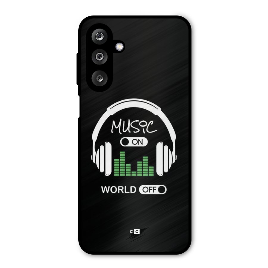 Music On World Off Metal Back Case for Galaxy M36