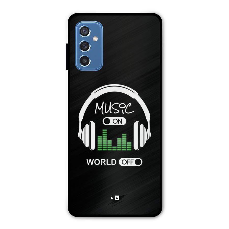 Music On World Off Metal Back Case for Galaxy M52 5G