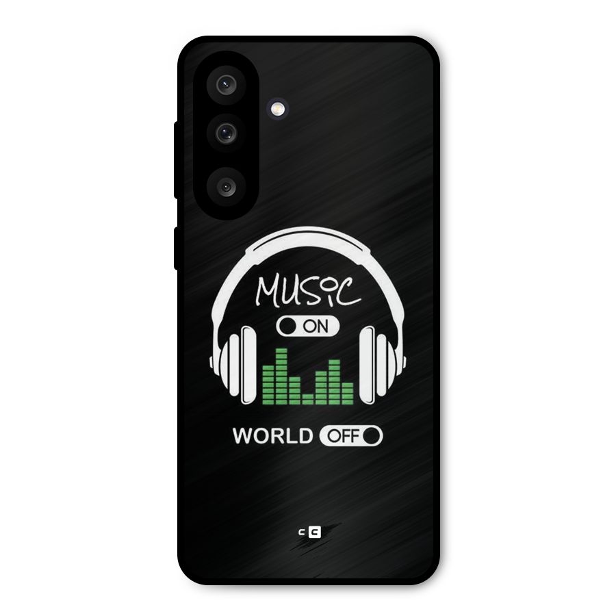Music On World Off Metal Back Case for Galaxy M56
