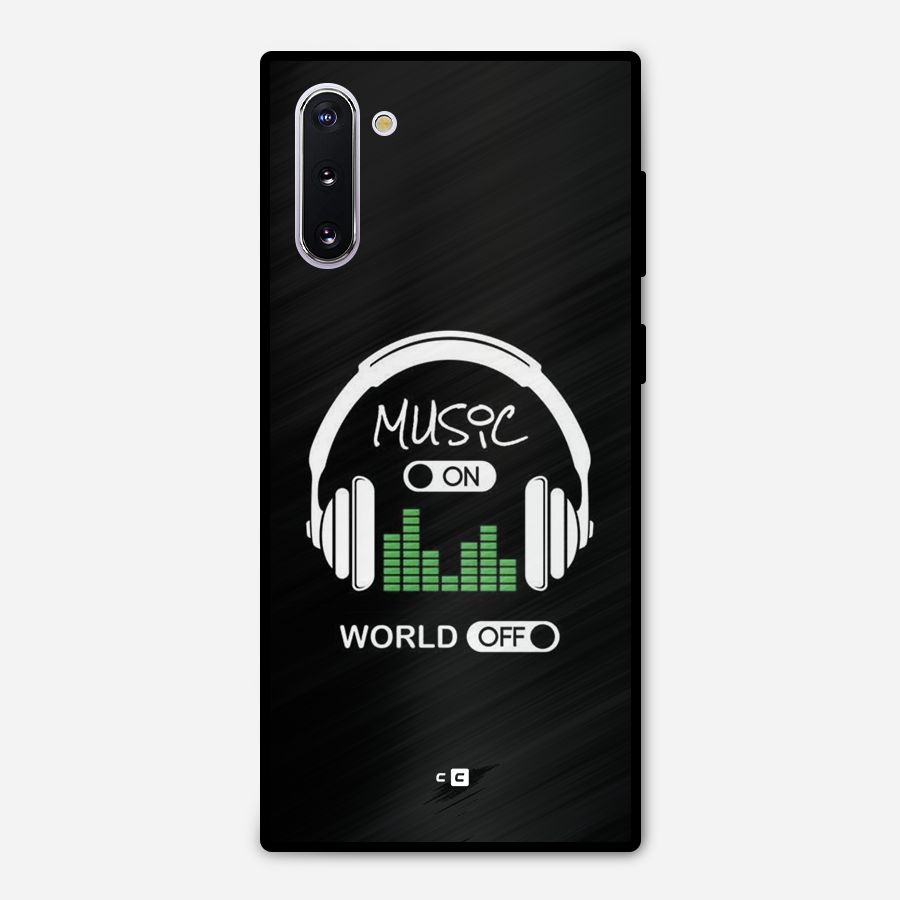 Music On World Off Metal Back Case for Galaxy Note 10