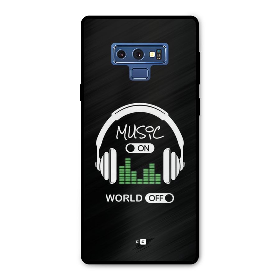 Music On World Off Metal Back Case for Galaxy Note 9