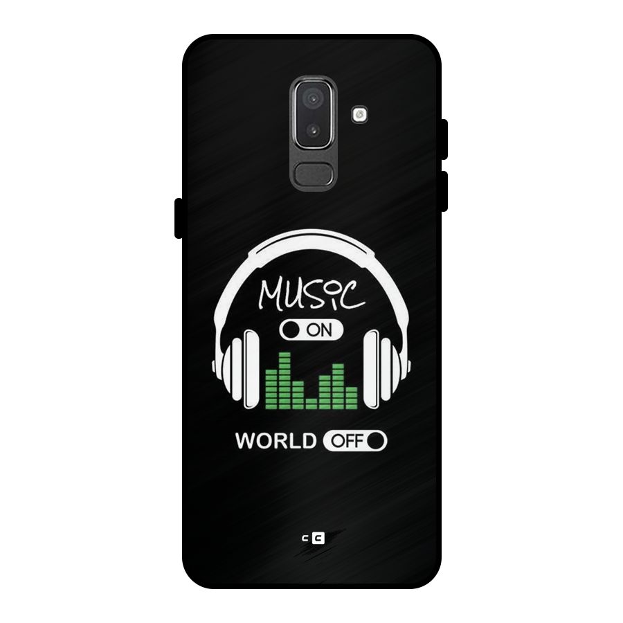 Music On World Off Metal Back Case for Galaxy On8 (2018)