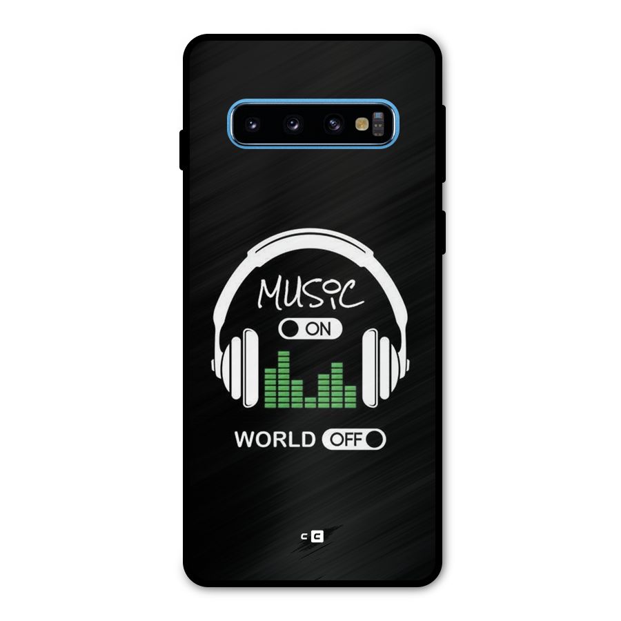Music On World Off Metal Back Case for Galaxy S10