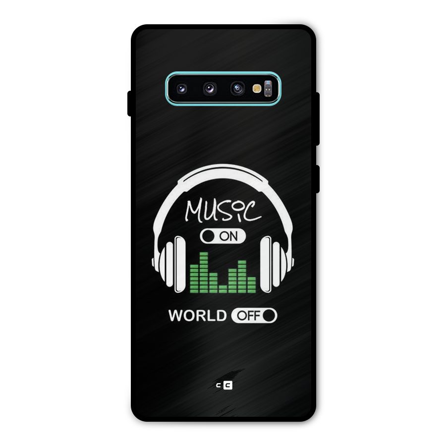 Music On World Off Metal Back Case for Galaxy S10 Plus
