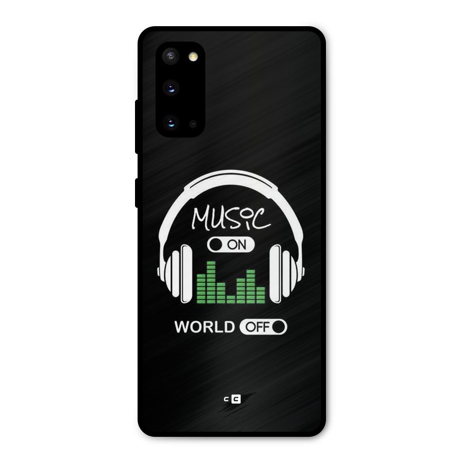 Music On World Off Metal Back Case for Galaxy S20