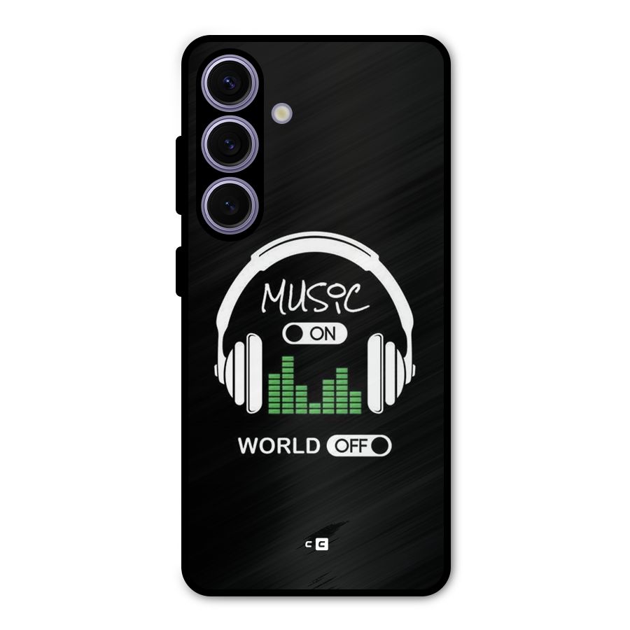 Music On World Off Metal Back Case for Galaxy S24