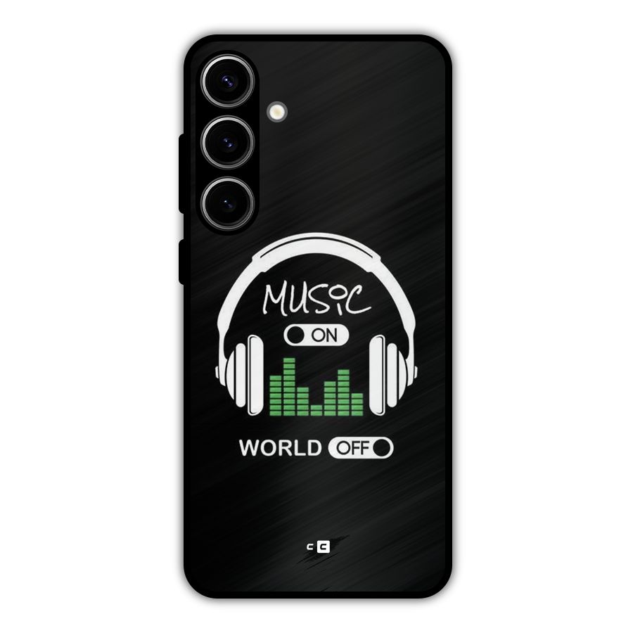 Music On World Off Metal Back Case for Galaxy S24 Plus