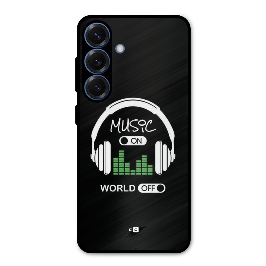 Music On World Off Metal Back Case for Galaxy S25