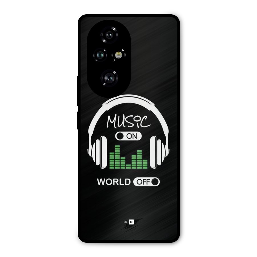 Music On World Off Metal Back Case for Honor 200 Pro