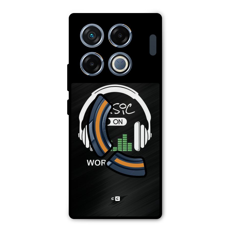 Music On World Off Metal Back Case for Infinix GT 20 Pro