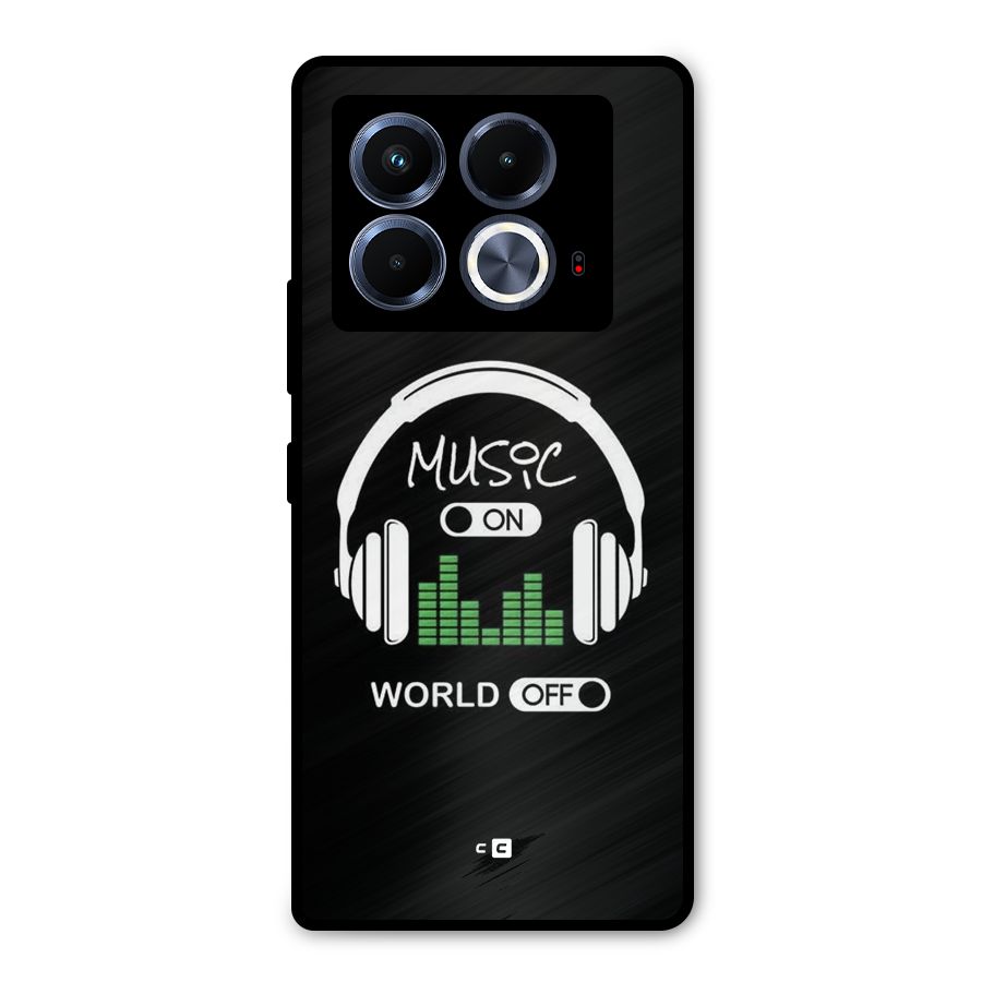 Music On World Off Metal Back Case for Infinix Note 40 5G