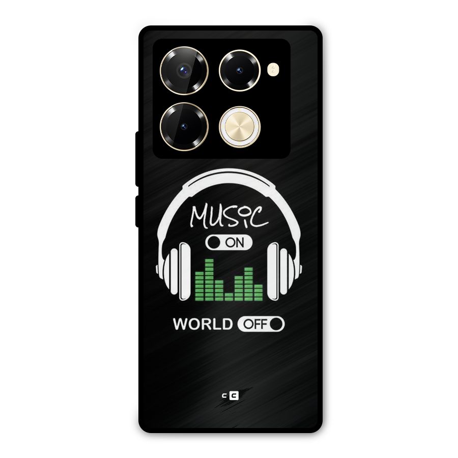 Music On World Off Metal Back Case for Infinix Note 40 Pro Plus