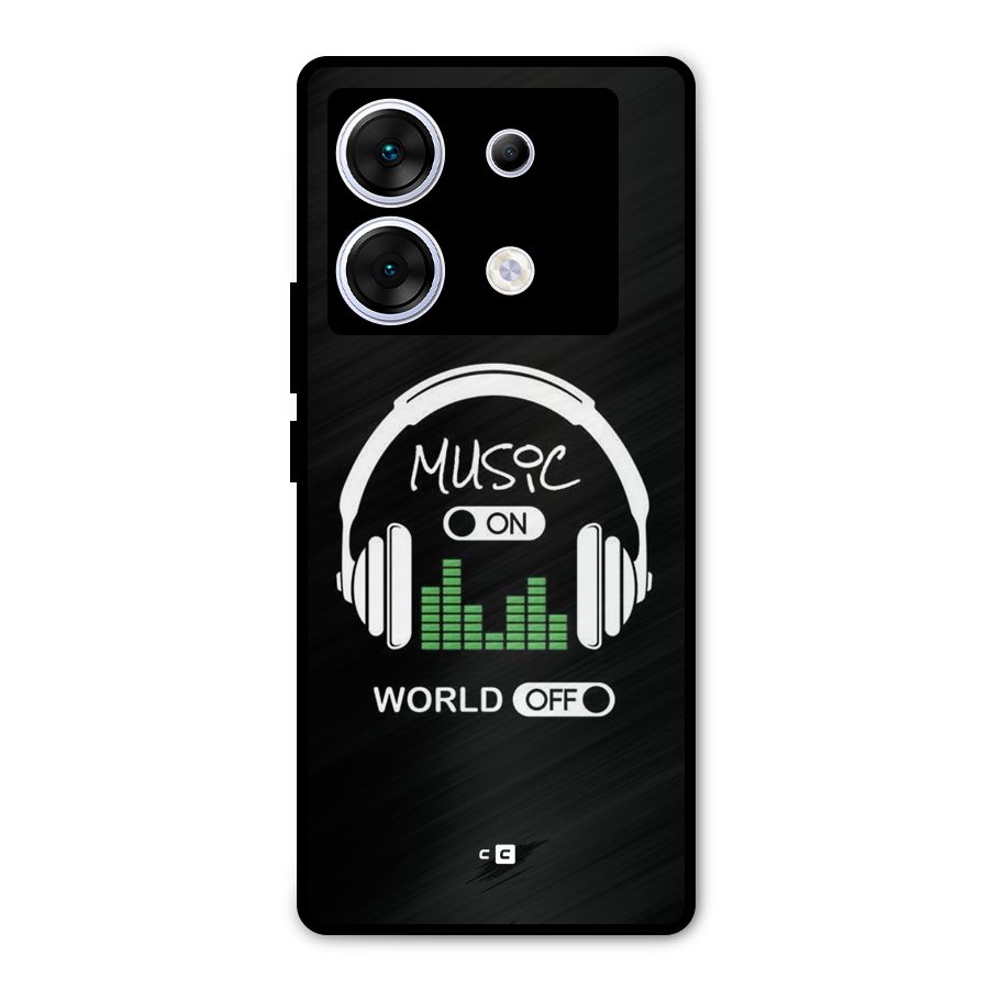 Music On World Off Metal Back Case for Infinix Zero 30 5G